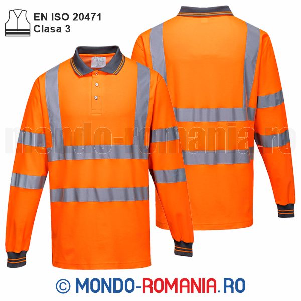 ricou POLO HI VIS neon cu maneca lunga - POLO CONFORT - S271 - tricouri reflectorizante